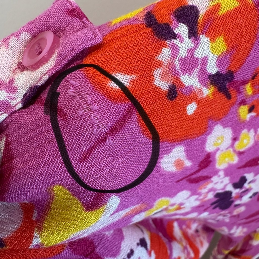 Woman Within Floral Pink Maxi Shirt Dress Roll Tab Sleeve Boho Spring 28W - Picture 2 of 7